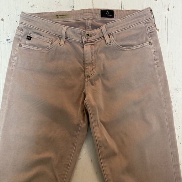 AG Adriano Goldschmied Women Sz 26R Pink Jeans Stevie Ankle Slim Straight Leg - Picture 3 of 15